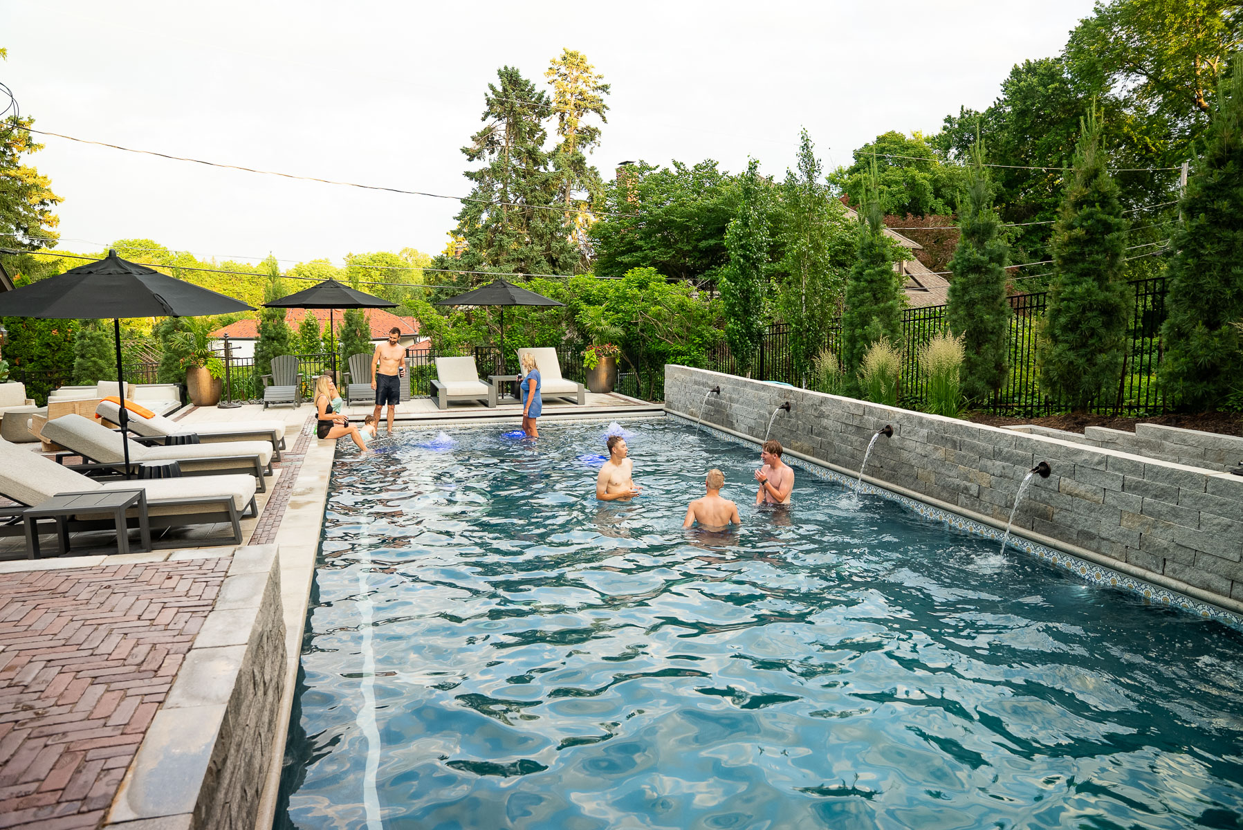 family client pool swimming entertaining